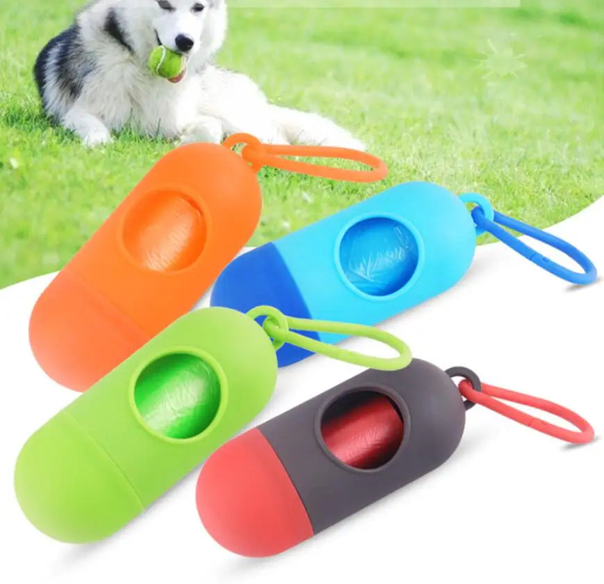 Pooper Scooper Dog Garbage Bags Portable Waste Bags Cat Poop Pick Up Extractive Clean-up Pet Outside Walk Hanging On The Leash