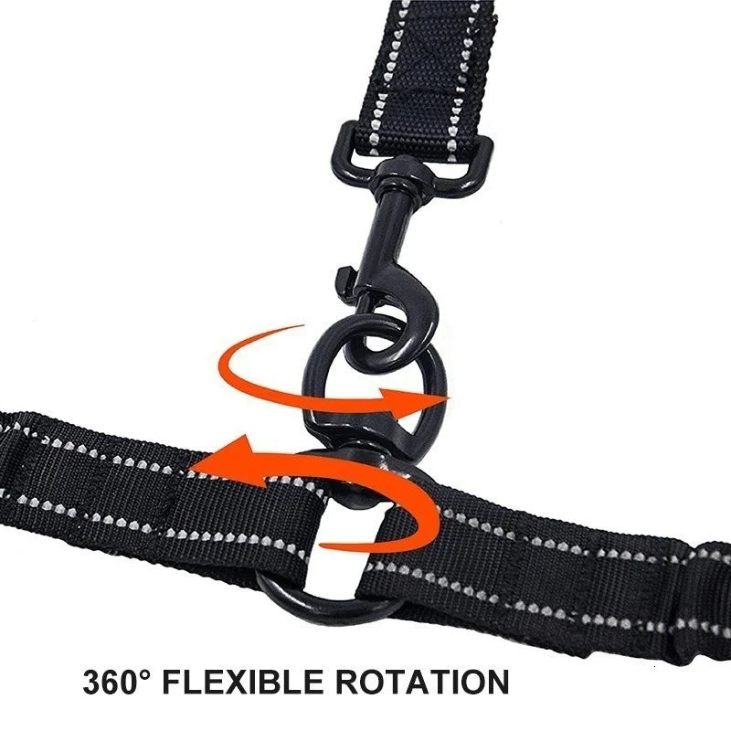 Benepaw Premium Bungee Double Dog Leash Reflective Heavy Duty Dual Pet Leash Padded Handle Small Medium Large Dogs