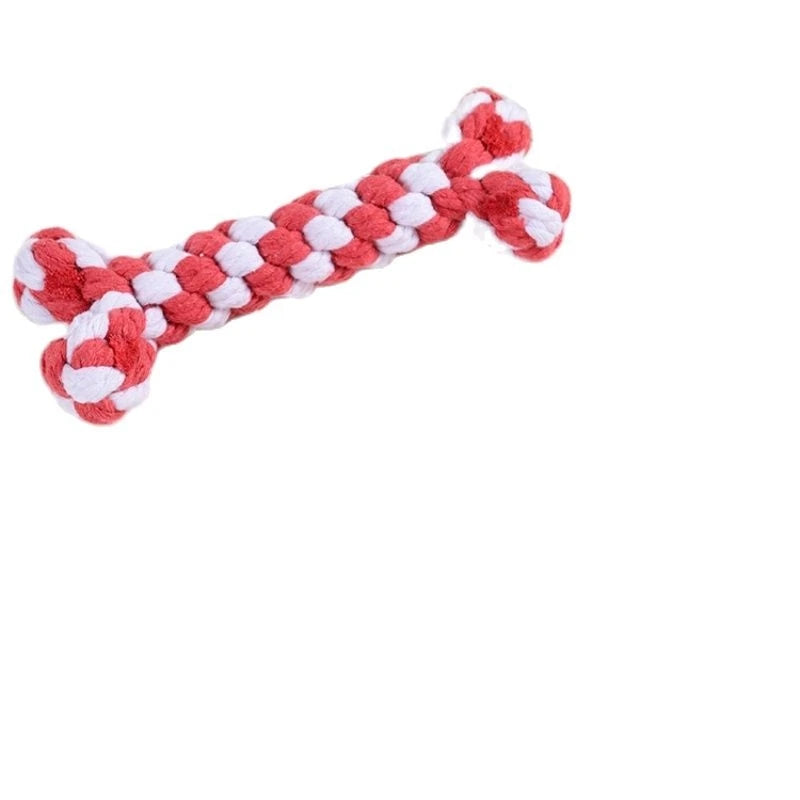 Dog Toys For Small Large Dogs Bones Shape Cotton Pet Puppy Teething Chew Bite Resistant Toy Pets Accessories Supplies 8 Colors