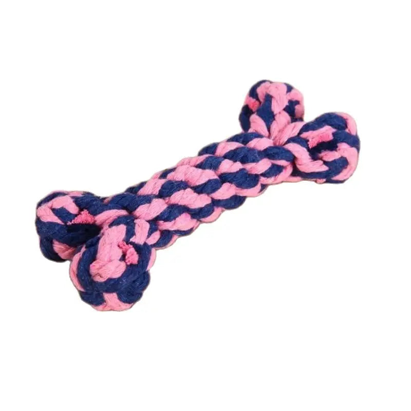 Dog Toys For Small Large Dogs Bones Shape Cotton Pet Puppy Teething Chew Bite Resistant Toy Pets Accessories Supplies 8 Colors