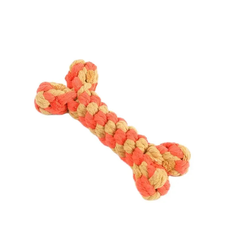 Dog Toys For Small Large Dogs Bones Shape Cotton Pet Puppy Teething Chew Bite Resistant Toy Pets Accessories Supplies 8 Colors